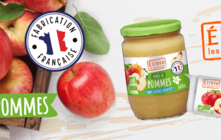 Elibio : Purée de pomme sans sucre ajouté en bocal 640g