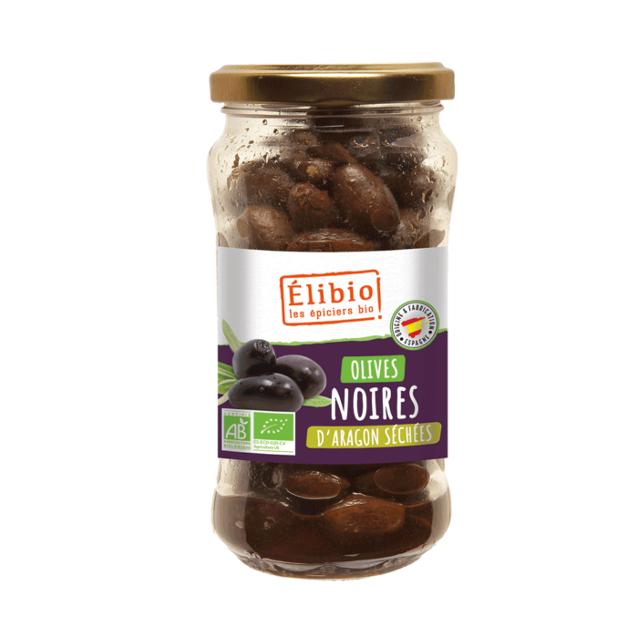 Olives noires séchées d'Aragon bio 210 g Origine Espagne