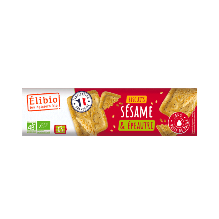 Biscuits sésame épeautre bio 150 g Fabrication France