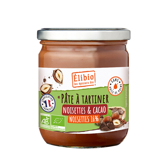 Pâte à tartiner à la noisette et au cacao bio 375 g Fabrication France