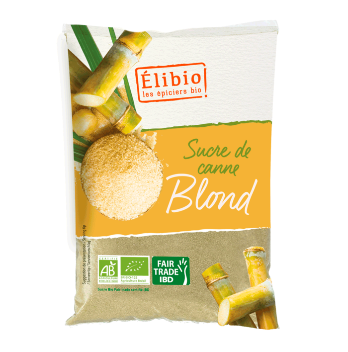 Sucre blond de canne cristal bio 1 kg Origine Brésil