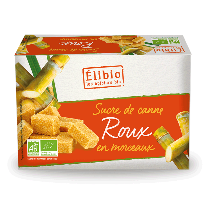 Sucre roux de canne morceaux bio 1 kg Origine Brésil