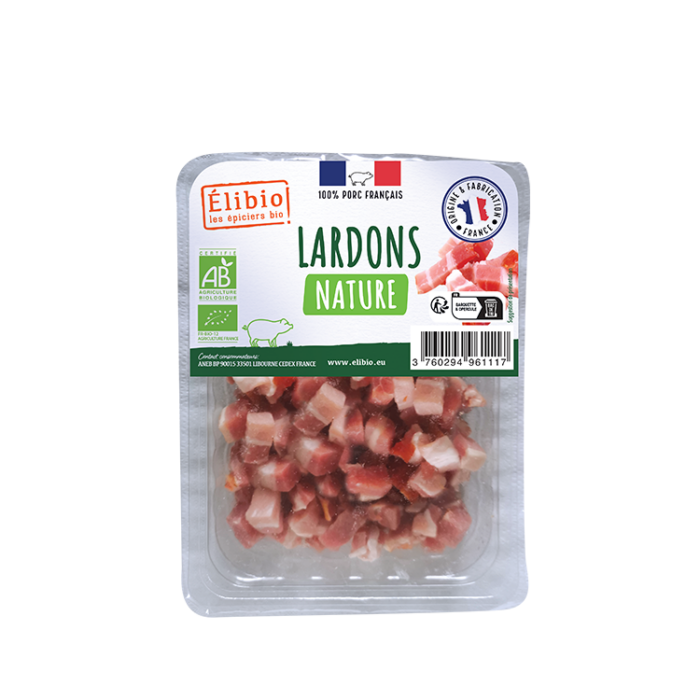 Lardons natures bio 100 g Origine France