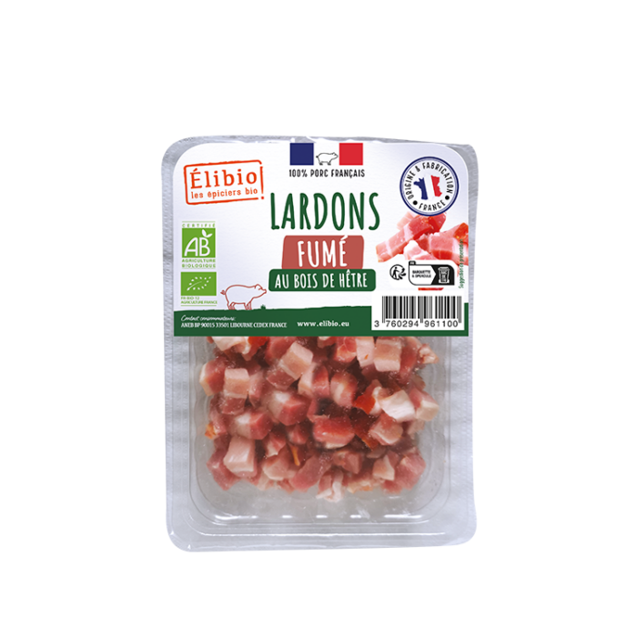 Lardons fumés bio 100 g Origine France