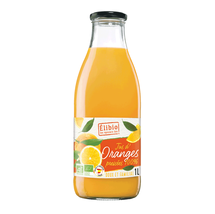 Jus d'oranges pressées bio 1 L Origine Espagne